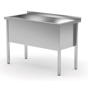 INOXI Table with single wash trough - sink depth h = 400 mm | 600x600 mm INOXI Table with single wash trough - sink depth h = 400 mm | 600x600 mm