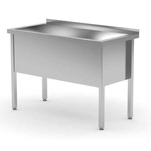 INOXI Table with single wash trough - sink depth h = 400 mm | 1000x600 mm INOXI Table with single wash trough - sink depth h = 400 mm | 1000x600 mm