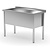 INOXI Table with single wash trough - sink depth h = 400 mm | 1200x600 mm