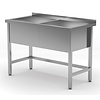 INOXI Table with double wash trough sink depth h = 300 mm | 1200x600 mm INOXI Table with double wash trough sink depth h = 300 mm | 1200x600 mm