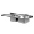 INOXI Table top with two sinks | 1300x600 mm