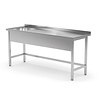 INOXI Reinforced table with sink without shelf - sink on left side | 1900x600 mm