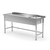 INOXI Reinforced table with sink without shelf - sink on right side | 1300x600 mm INOXI Reinforced table with sink without shelf - sink on right side | 1300x600 mm
