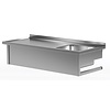 INOXI Stół wiszący ze zlewem - komora po prawej stronie | 1100x700 mm INOXI Stół wiszący ze zlewem - komora po prawej stronie | 1100x700 mm