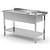 INOXI Table with sink and undershelf- sink on right side | 1200x600 mm