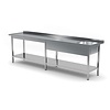 INOXI Table with sink and undershelf- sink on right side | 2200x600 mm