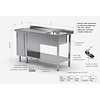 INOXI Table with sink, undershelf and cabinet with hinged door - sink on right side | 1900x700 mm INOXI Table with sink, undershelf and cabinet with hinged door - sink on right side | 1900x700 mm