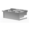 INOXI Stół wiszący z dwoma zlewami | 1000x700 mm
