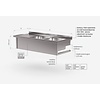 INOXI Wall mounted table with two sinks - sinks on right side | 1300x700 mm