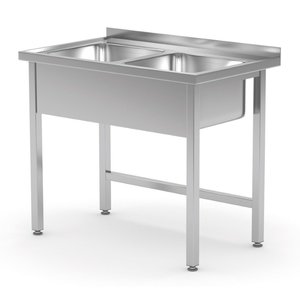 INOXI Table with two sinks without shelf | 1000x700 mm INOXI Table with two sinks without shelf | 1000x700 mm