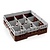 AmerBox OUTLET - Kosz do zmywarki na szkło 9 przegród / 500 x 500 x 110 mm, brązowy
