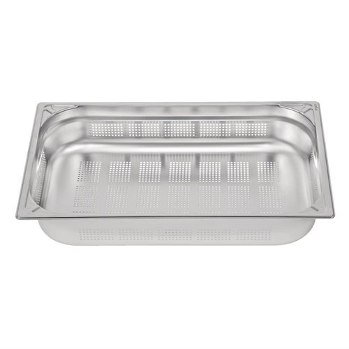 Vogue OUTLET - Perforowany pojemnik ze stali nierdzewnej 1/1 Gastronorm 100m Vogue Heavy Duty Vogue OUTLET - Perforowany pojemnik ze stali nierdzewnej 1/1 Gastronorm 100m Vogue Heavy Duty