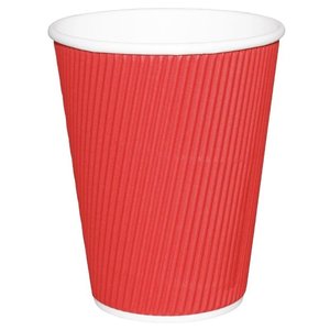 Fiesta OUTLET - Jednorazowy kubek do kawy 350 ml, czerwony Fiesta OUTLET - Jednorazowy kubek do kawy 350 ml, czerwony