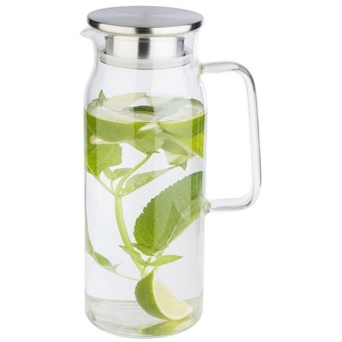 APS Dzbanek szklany 1,5 L z pokrywką ze stali nierdzewnej, inox APS Dzbanek szklany 1,5 L z pokrywką ze stali nierdzewnej, inox