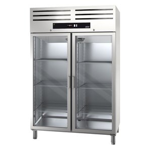 Asber Double Glass Door Refrigerator GN 2/1, 922 L, -2 °C to +8 °C Asber Double Glass Door Refrigerator GN 2/1, 922 L, -2 °C to +8 °C