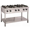 Asber Gas Cooker with 6 Natural Gas Burners on an Open Base, 34 kW