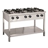 Asber Gas Cooker with 6 Burners on an Open Base, 37,5 kW Asber Gas Cooker with 6 Burners on an Open Base, 37,5 kW