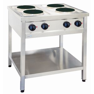 Asber Kuchnia elektryczna z 4 płytami grzewczymi na podstawie otwartej szkieletowej, 10,4 kW Asber Kuchnia elektryczna z 4 płytami grzewczymi na podstawie otwartej szkieletowej, 10,4 kW