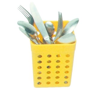 Asber Yellow Basket for Cutlery 105 x 105 x 130 mm