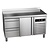 Asber Single Door Refrigerated Table with Splashback and 2 Drawers 128 L, from -2 °C to 8 °C, Side-Mounted Compressor