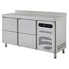 Asber Refrigerated Table with Splashback with 4 Drawers 101 L, from -2 °C to 8 °C, Side-Mounted Compressor