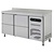 Asber Refrigerated Table with Splashback with 4 Drawers 101 L, from -2 °C to 8 °C, Side-Mounted Compressor