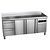Asber Double Door Refrigerated Table with Splashback and 2 Drawers 199 L, from -2 °C to 8 °C, Side-Mounted Compressor