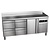 Asber Single Door Refrigerated Table with Splashback and 4 Drawers 184 L, from -2 °C to 8 °C, Side-Mounted Compressor