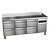 Asber Refrigerated Table with Splashback with 6 Drawers 157 L, from -2 °C to 8 °C, Side-Mounted Compressor