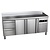 Asber Double Door Refrigerated Table with Splashback and 2 Drawers 221 L, from -2 °C to 8 °C, Side-Mounted Compressor