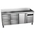 Asber Single Door Refrigerated Table with Splashback and 4 Drawers 213 L, from -2 °C to 8 °C, Side-Mounted Compressor