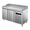 Asber Double Doors Pizza Prep Table, 372 L, Side-Mounted Compressor