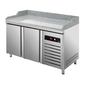 Asber Double Doors Pizza Prep Table, 372 L, Side-Mounted Compressor Asber Double Doors Pizza Prep Table, 372 L, Side-Mounted Compressor