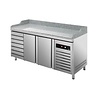 Asber Double Doors Pizza Prep Table with 7 drawers, 372 L, Side-Mounted Compressor, Left and Right Doors Asber Double Doors Pizza Prep Table with 7 drawers, 372 L, Side-Mounted Compressor, Left and Right Doors