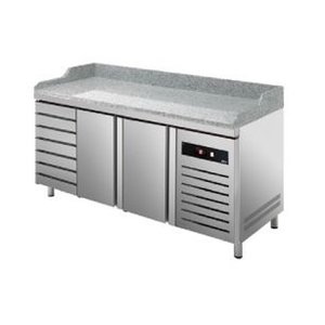 Asber Double Doors Pizza Prep Table with 7 drawers, 372 L, Side-Mounted Compressor, Left and Right Doors Asber Double Doors Pizza Prep Table with 7 drawers, 372 L, Side-Mounted Compressor, Left and Right Doors