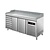 Asber Double Doors Pizza Prep Table with 7 drawers, 372 L, Side-Mounted Compressor, Left and Right Doors