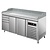 Asber Double Doors Pizza Prep Table with 4 drawers, 372 L, Side-Mounted Compressor