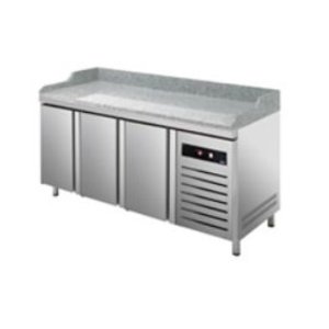Asber Tripple Doors Pizza Prep Table, 588 L, Side-Mounted Compressor Asber Tripple Doors Pizza Prep Table, 588 L, Side-Mounted Compressor