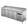 Asber Tripple Doors Pizza Prep Table with 7 drawers, 588 L, Side-Mounted Compressor
