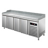 Asber Four Doors Pizza Prep Table, 804 L, Side-Mounted Compressor