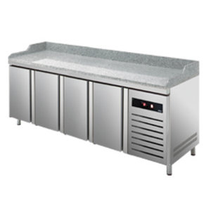 Asber Four Doors Pizza Prep Table, 804 L, Side-Mounted Compressor Asber Four Doors Pizza Prep Table, 804 L, Side-Mounted Compressor