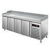Asber Four Doors Pizza Prep Table, 804 L, Side-Mounted Compressor, 2x Left and 2x Right Doors Asber Four Doors Pizza Prep Table, 804 L, Side-Mounted Compressor, 2x Left and 2x Right Doors