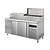 Asber Double Doors Pizza Prep Table with 2 drawers, 428 L, 8-10 x GN 1/4, Side-Mounted Compressor