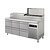 Asber Six drawers Pizza Prep Table, 428 L 8-10 x GN 1/4 Extenssion, Side-Mounted Compressor