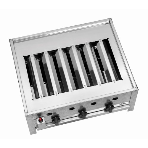 Bartscher Countertop Gas Grill 600 x 475 mm, Galvanized, 3 Heating Zones, 10 kW
