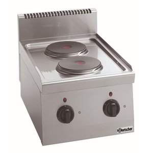 Bartscher Countertop Electric Cooker with 2 Hot Plates, 4 kW