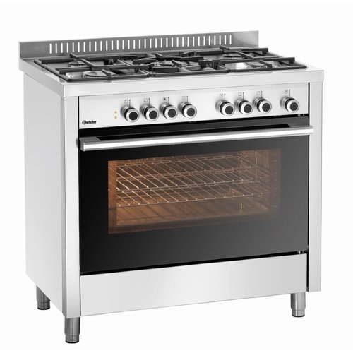 Bartscher Gas Cooker with 5 Burners and Electric Oven, 104 L, 13,8 kW Bartscher Gas Cooker with 5 Burners and Electric Oven, 104 L, 13,8 kW