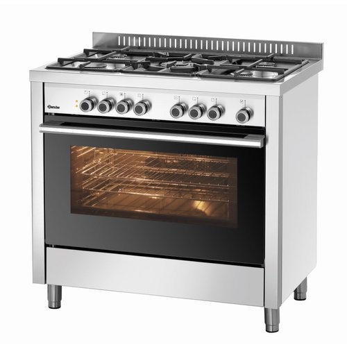 Bartscher Gas Cooker with 5 Burners and Electric Oven, 104 L, 13,8 kW Bartscher Gas Cooker with 5 Burners and Electric Oven, 104 L, 13,8 kW
