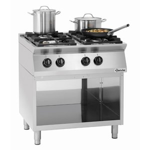 Bartscher Gas Cooker with 4 Burners on an Open Base, 19 kW
