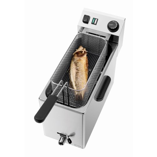 Bartscher Frytownica elektryczna nastawna 8 L, 3,4 kW ze zdejmowanym kranem spustowym Bartscher Frytownica elektryczna nastawna 8 L, 3,4 kW ze zdejmowanym kranem spustowym